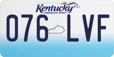 KY license plate 076LVF