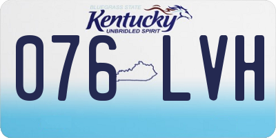 KY license plate 076LVH