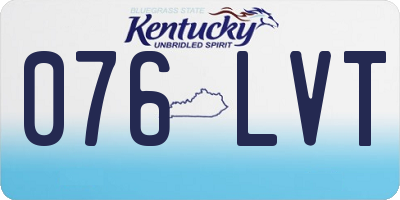 KY license plate 076LVT