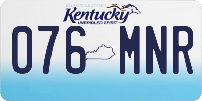KY license plate 076MNR