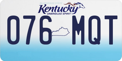 KY license plate 076MQT