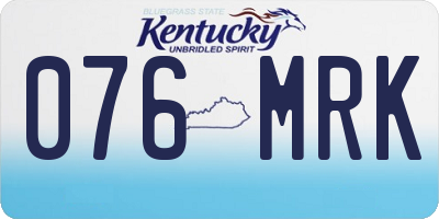 KY license plate 076MRK
