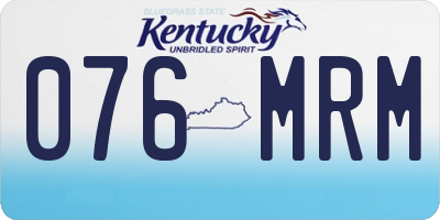 KY license plate 076MRM