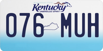 KY license plate 076MUH