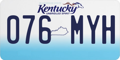 KY license plate 076MYH