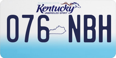 KY license plate 076NBH