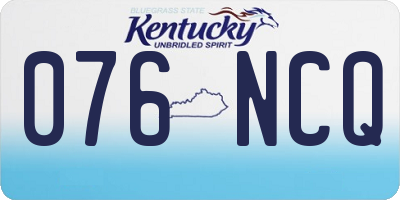 KY license plate 076NCQ