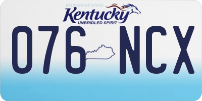 KY license plate 076NCX