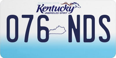KY license plate 076NDS