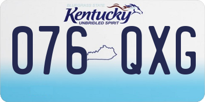 KY license plate 076QXG