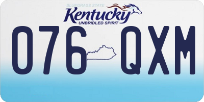 KY license plate 076QXM
