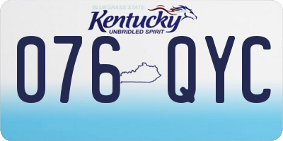 KY license plate 076QYC
