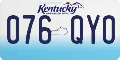 KY license plate 076QYO