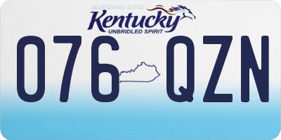KY license plate 076QZN