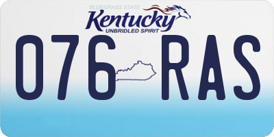 KY license plate 076RAS