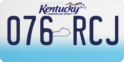 KY license plate 076RCJ