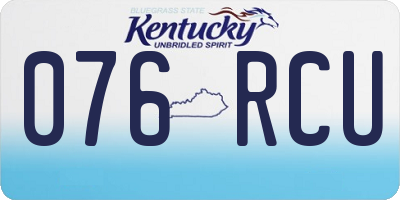 KY license plate 076RCU