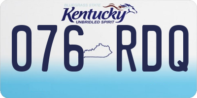 KY license plate 076RDQ