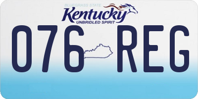 KY license plate 076REG