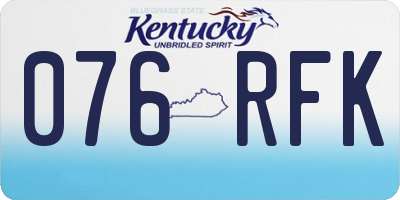 KY license plate 076RFK