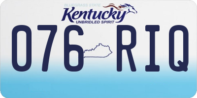 KY license plate 076RIQ