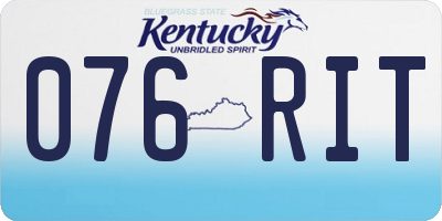 KY license plate 076RIT
