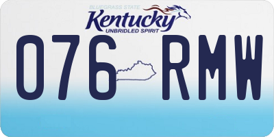KY license plate 076RMW