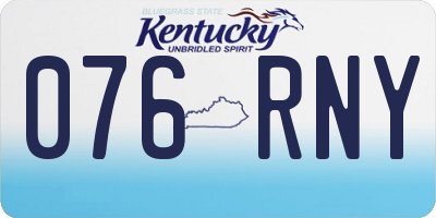 KY license plate 076RNY