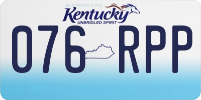 KY license plate 076RPP