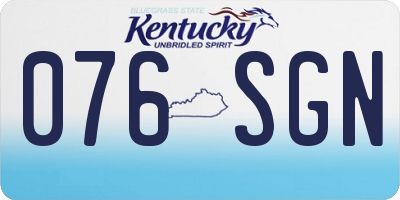 KY license plate 076SGN