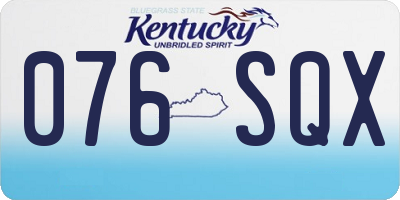 KY license plate 076SQX