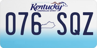 KY license plate 076SQZ