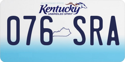 KY license plate 076SRA