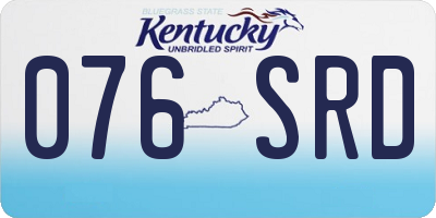 KY license plate 076SRD