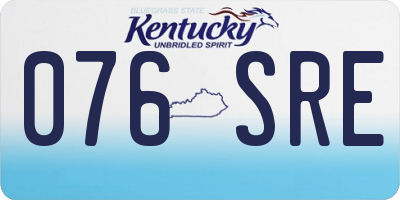 KY license plate 076SRE