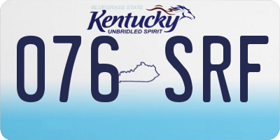 KY license plate 076SRF