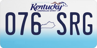 KY license plate 076SRG