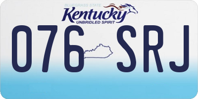 KY license plate 076SRJ