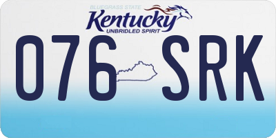 KY license plate 076SRK