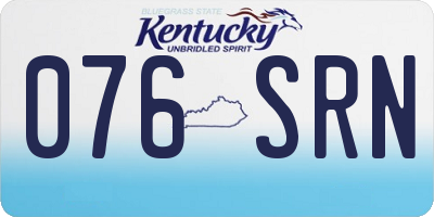 KY license plate 076SRN