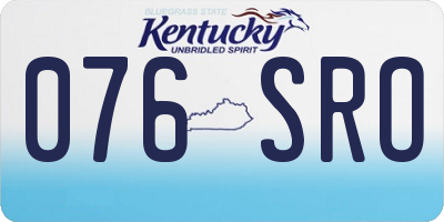 KY license plate 076SRO