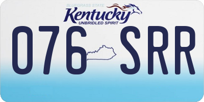 KY license plate 076SRR