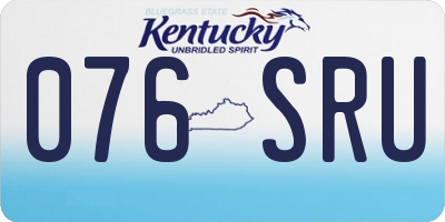 KY license plate 076SRU