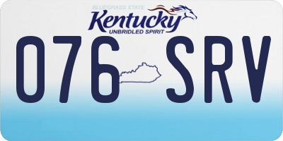 KY license plate 076SRV