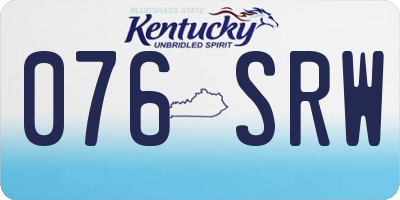 KY license plate 076SRW
