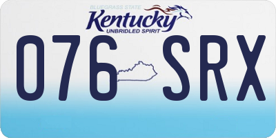 KY license plate 076SRX