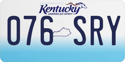 KY license plate 076SRY