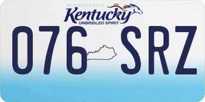 KY license plate 076SRZ