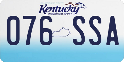 KY license plate 076SSA
