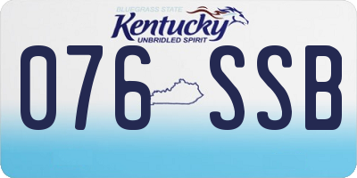 KY license plate 076SSB